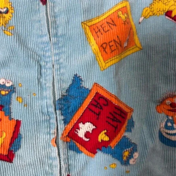 VTG‎ 70s Sesame Street Baby Romper CorduroyBig Bird Cookie Monster